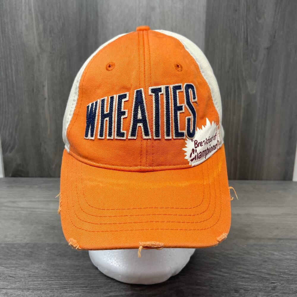 Wheaties Breakfast of Champions Hat 2006 Y2K Distressed Orange Cream Cap OS